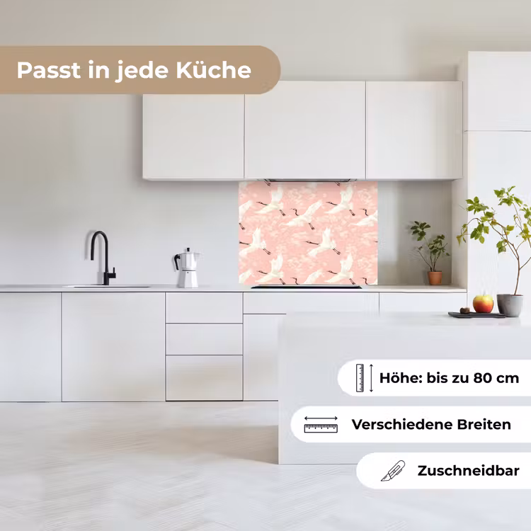 Küchenrückwand - Kranich - Blüte - Rosa — 6