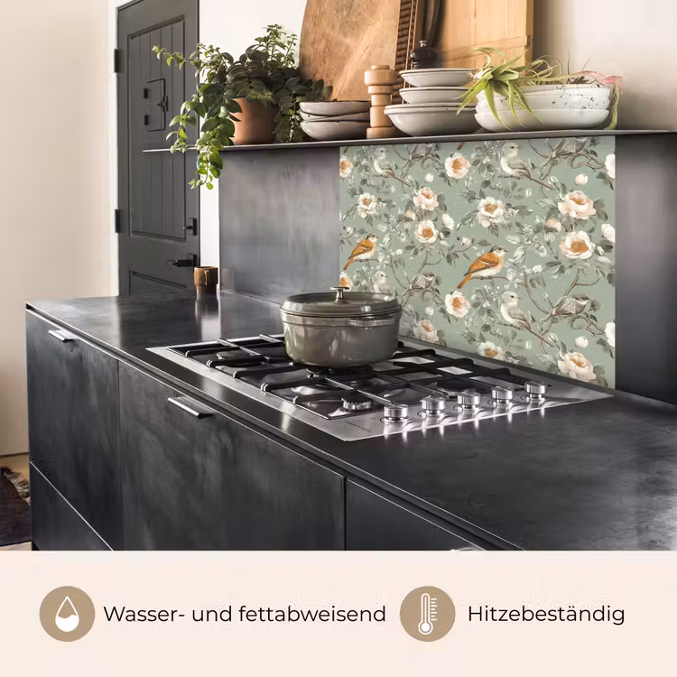 Küchenrückwand - Rosa - Vögel - Farbenfroh — 4