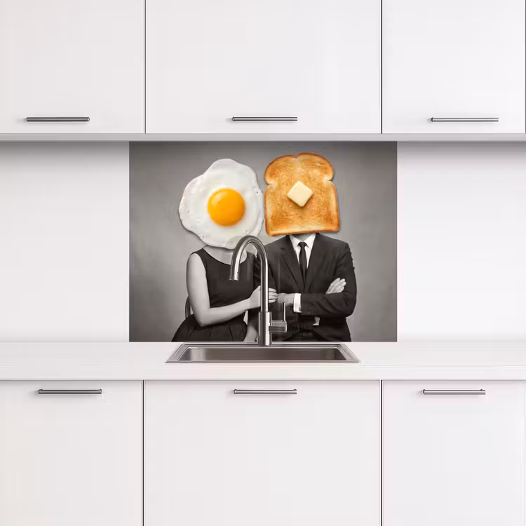 Küchenrückwand - Frühstück - Ehepaar - Ei - Brot — 3