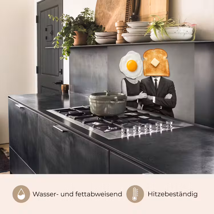 Küchenrückwand - Frühstück - Ehepaar - Ei - Brot — 4