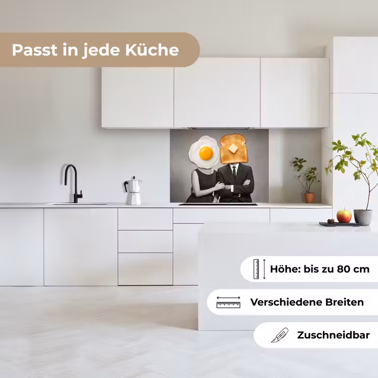 Küchenrückwand - Frühstück - Ehepaar - Ei - Brot — 6