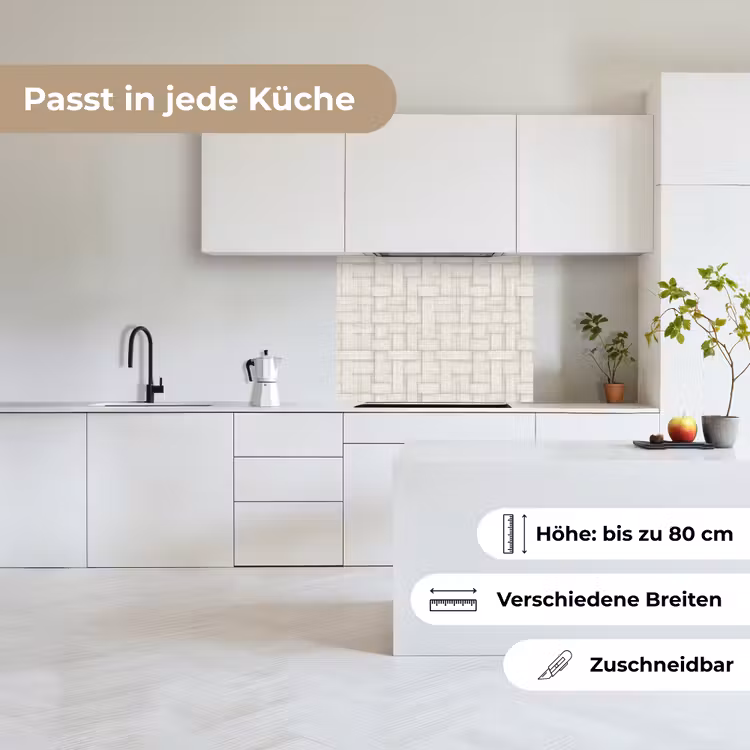 Küchenrückwand - Flechtwerk - Streifen - Beige — 6