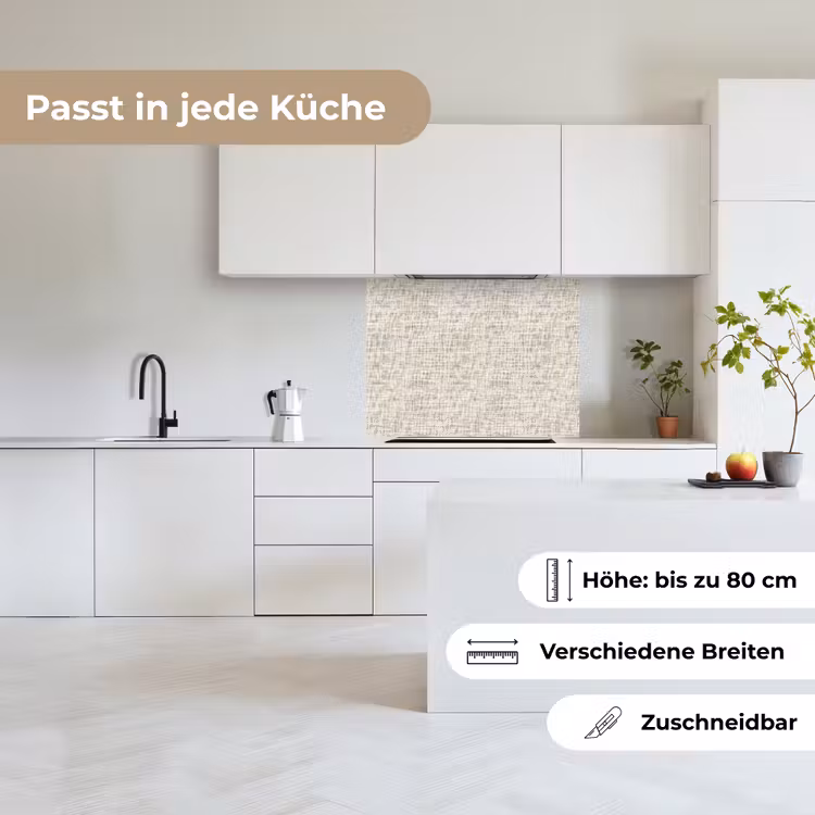Küchenrückwand - Leinen - Textur - Beige — 6