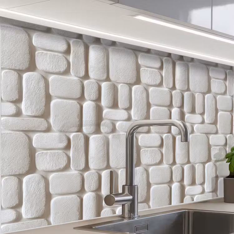 Küchenrückwand - Relief - Textur - Weiß — 1