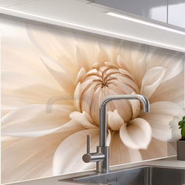 Küchenrückwand - Blume - Dahlie - Weiß — 1