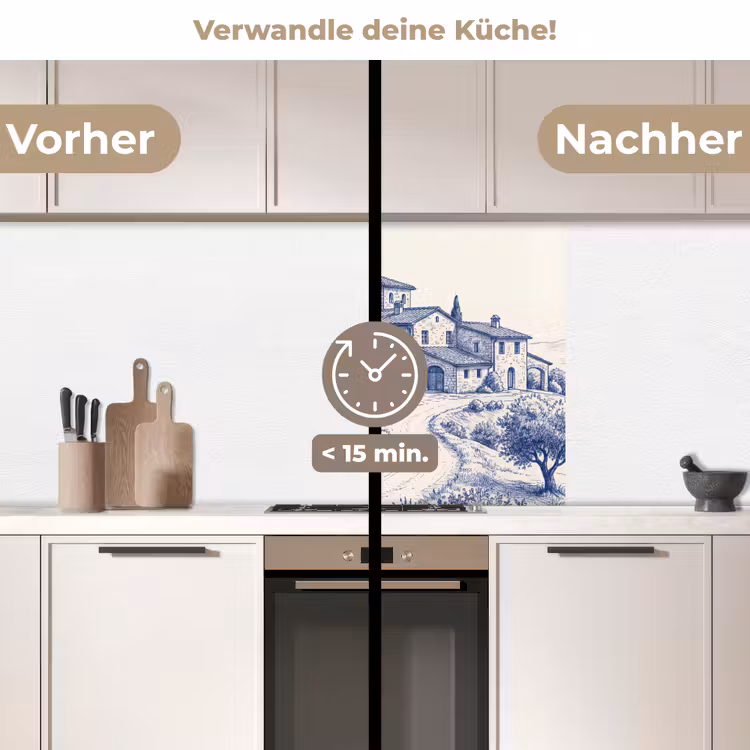 Küchen rückwand - Rustikal - Anwesen - Blau — 2