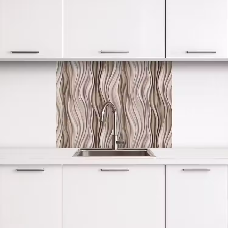 Küchenrückwand - Wellen - 3D - Creme — 3