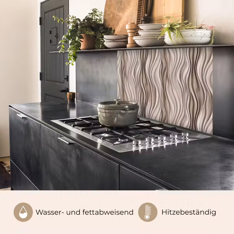 Küchenrückwand - Wellen - 3D - Creme — 4
