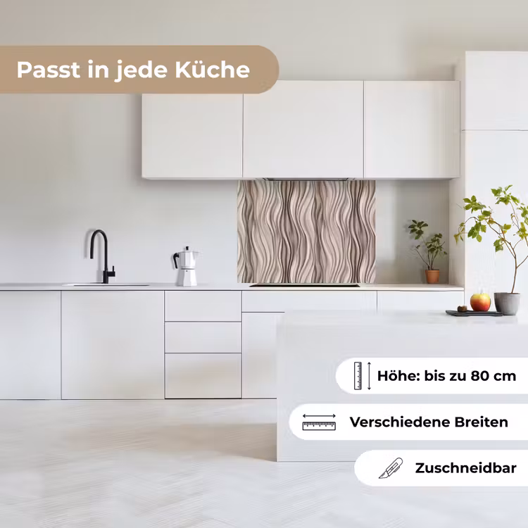 Küchenrückwand - Wellen - 3D - Creme — 6