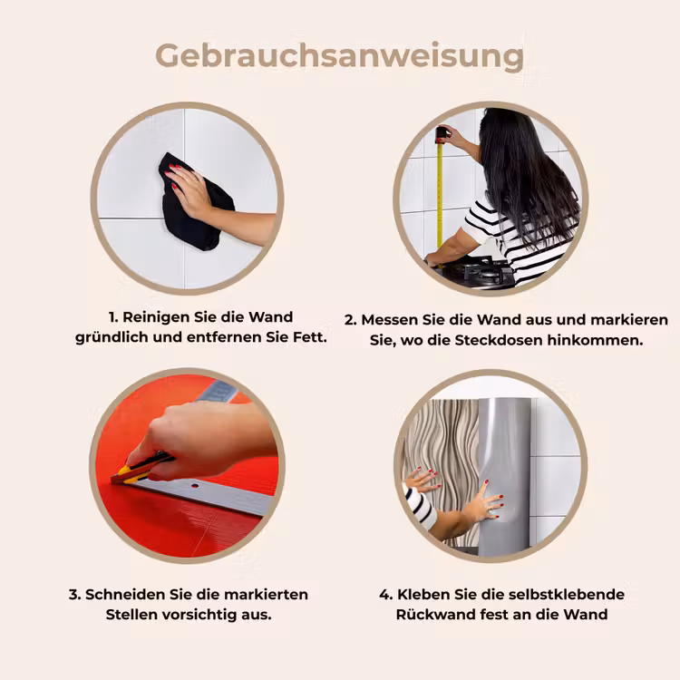 Küchenrückwand - Wellen - 3D - Creme — 8