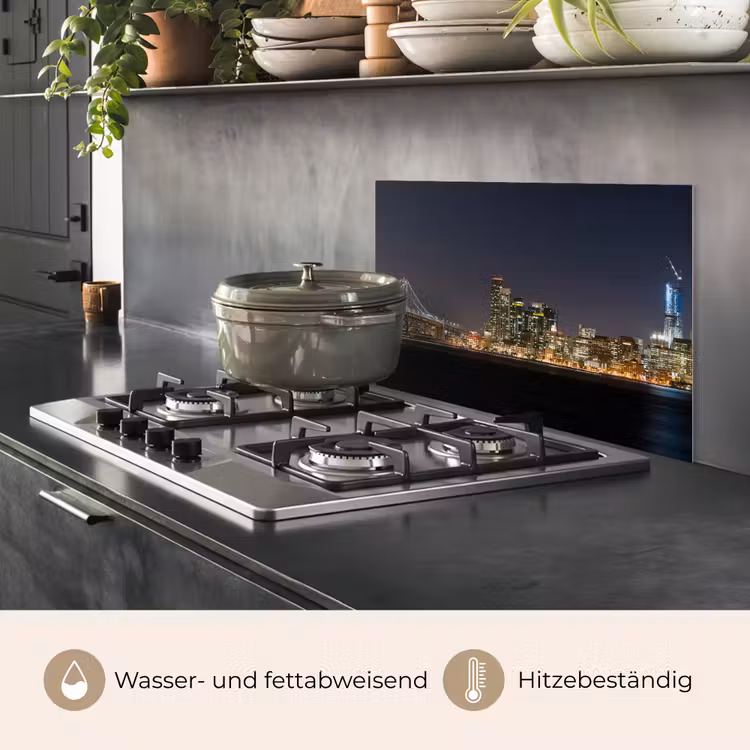 Spritzschutz Küche - Beleuchtung - Himmel - Wolkenkratzer - Skyline — 2