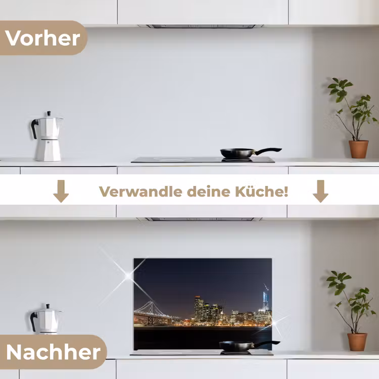 Spritzschutz Küche - Beleuchtung - Himmel - Wolkenkratzer - Skyline — 7