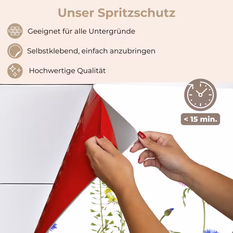 Spritzschutz Küche - Blumen - Feldblumen - Frühling — 4