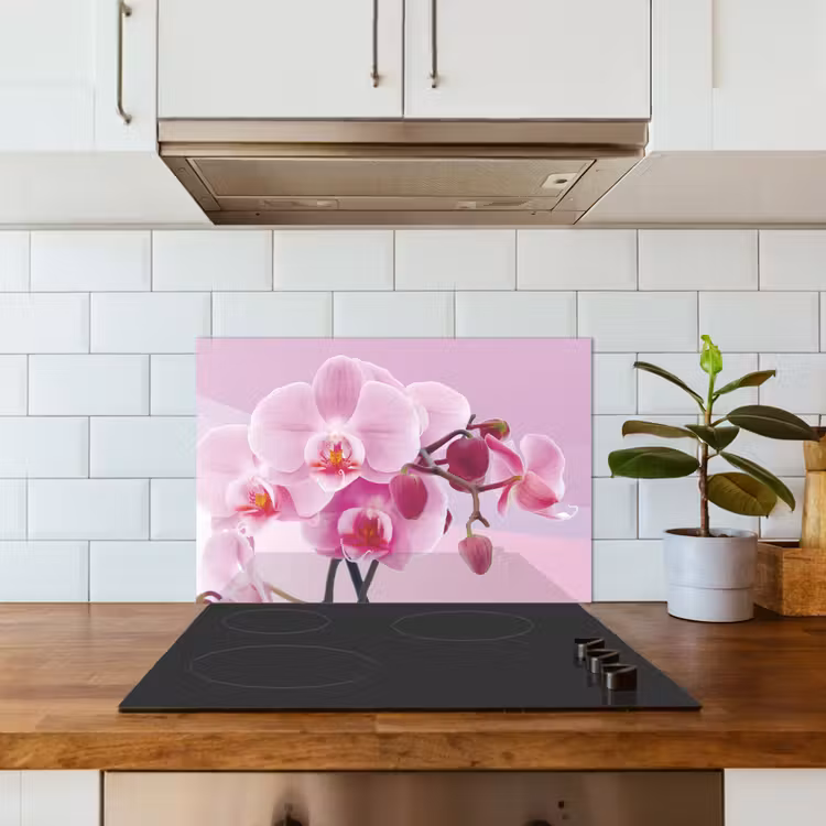Spritzschutz Küche - Blumen - Orchidee - Rosa — 3