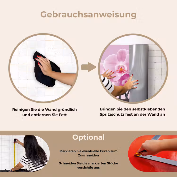 Spritzschutz Küche - Blumen - Orchidee - Rosa — 6