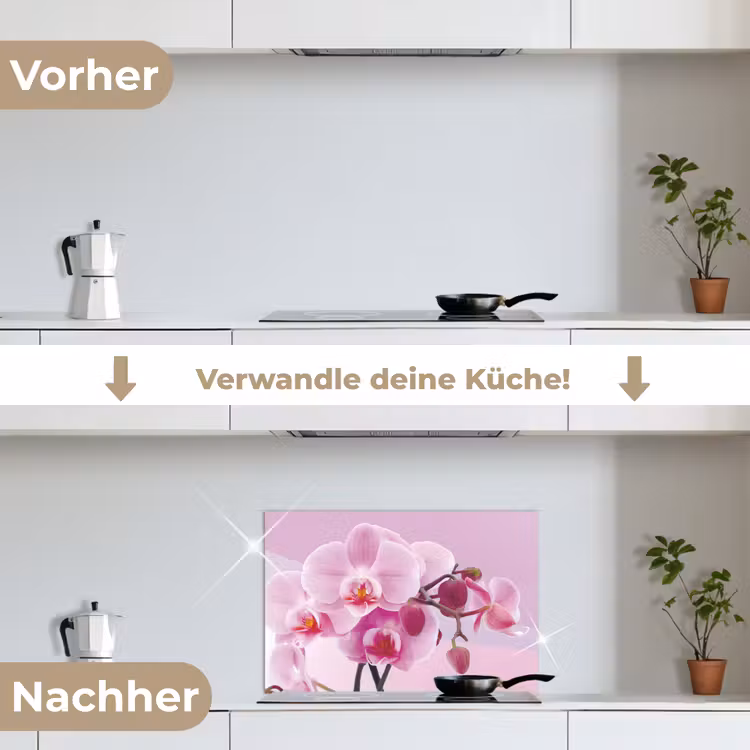 Spritzschutz Küche - Blumen - Orchidee - Rosa — 7