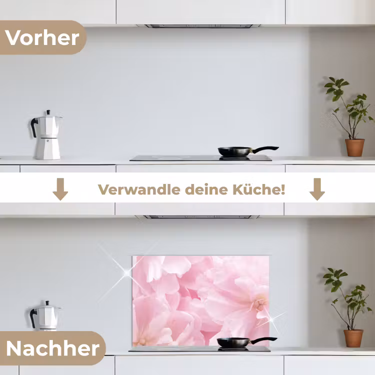 Spritzschutz Küche - Blumen - Rosa - Pfingstrose — 7
