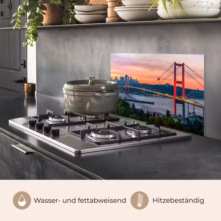 Spritzschutz Küche - Brücke - Rot - Skyline - Wasser — 2