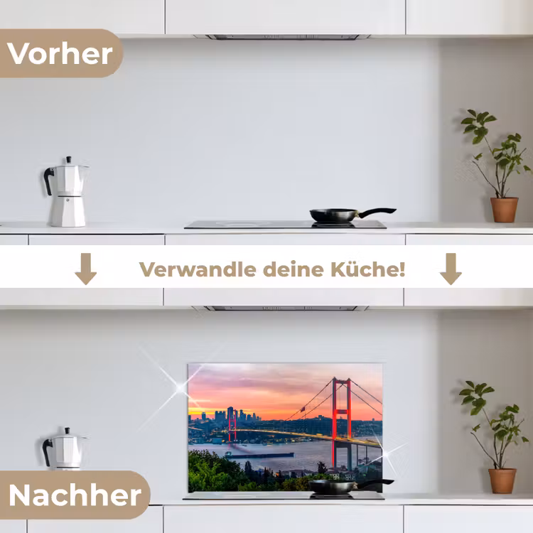 Spritzschutz Küche - Brücke - Rot - Skyline - Wasser — 7