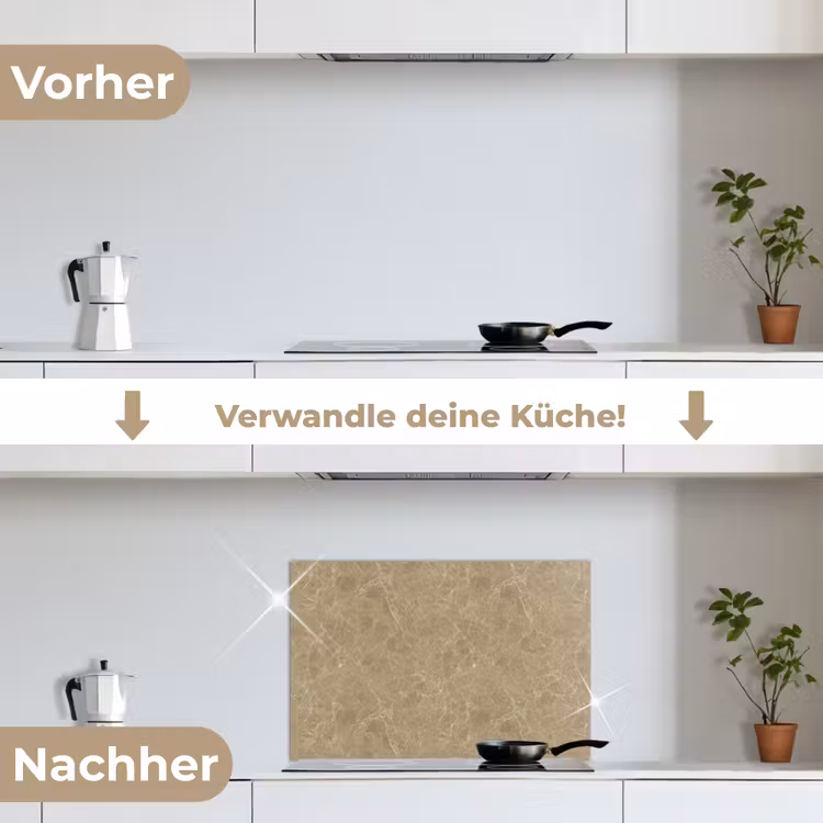 Spritzschutz Küche - Beige - Marmor - Weiße Adern — 7