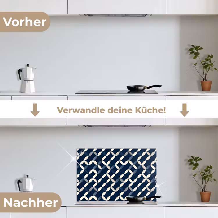 Spritzschutz Küche - Abstrakt - Muster - Blau — 7