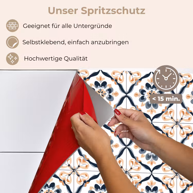 Spritzschutz Küche - Blattform - Muster - Farbenfroh — 4