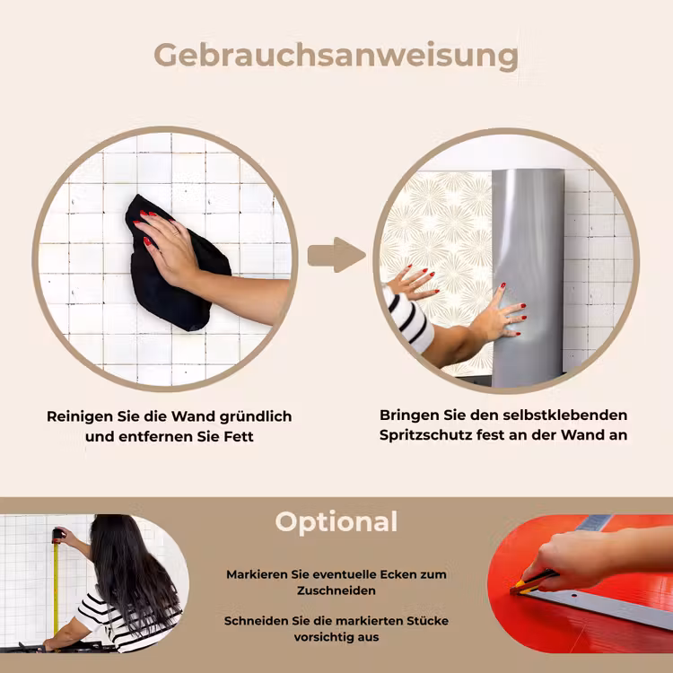Spritzschutz Küche - Abstrakt - Motiv - Beige — 6