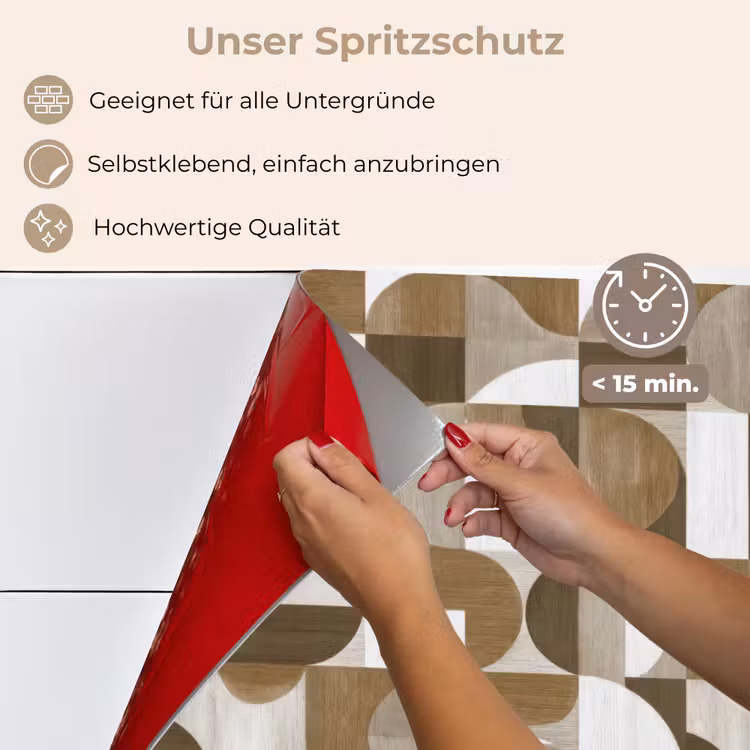 Spritzschutz Küche - Abstrakt - Retro - Braun — 4