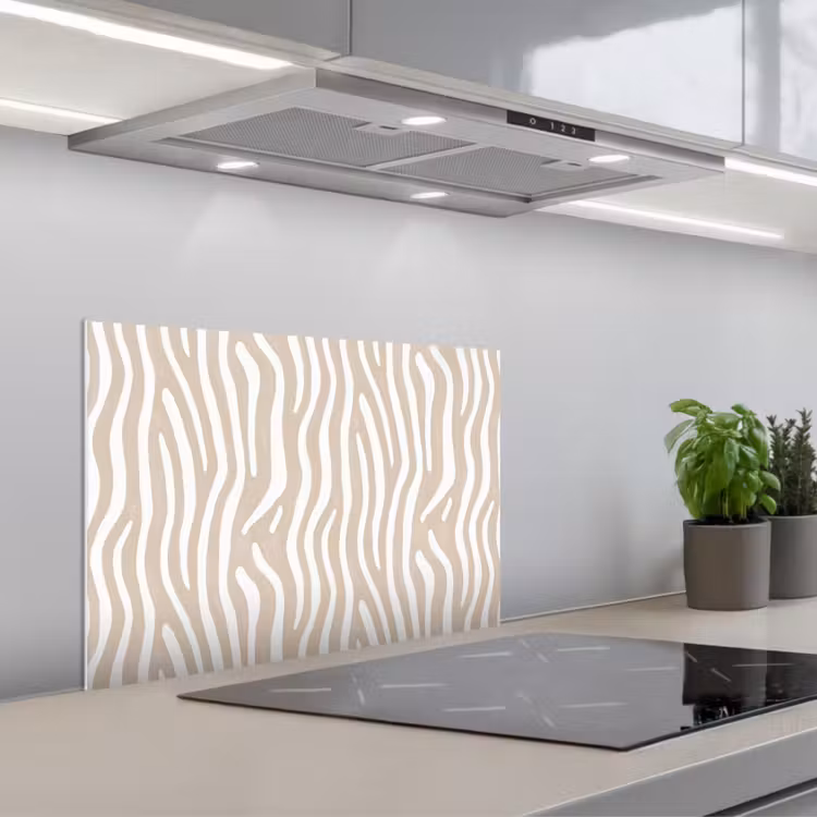Spritzschutz Küche - Abstrakt - Zebra - Beige — 1