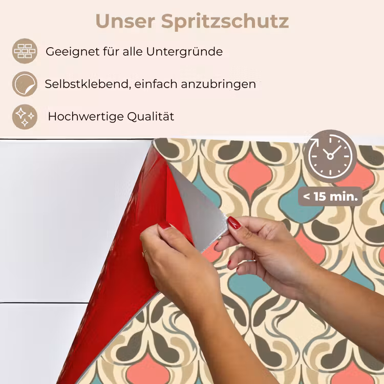 Spritzschutz Küche - Barock - Retro - Farbenfroh — 4