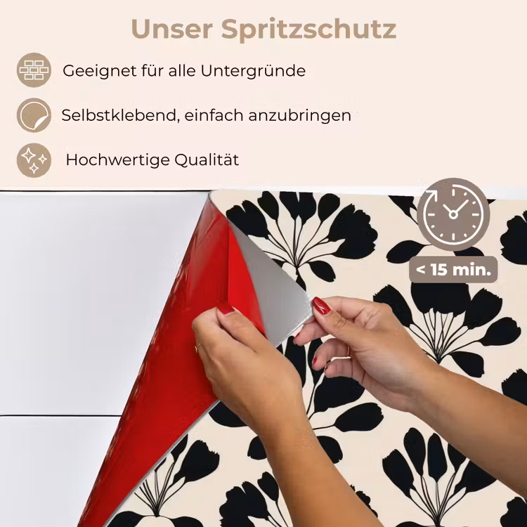 Spritzschutz Küche - Abstrakt - Muster - Schwarz — 4