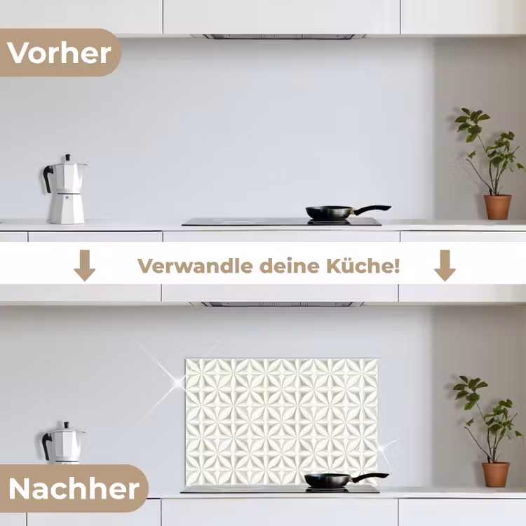 Spritzschutz Küche - Abstrakt - Textur - Grau - Weiß — 7