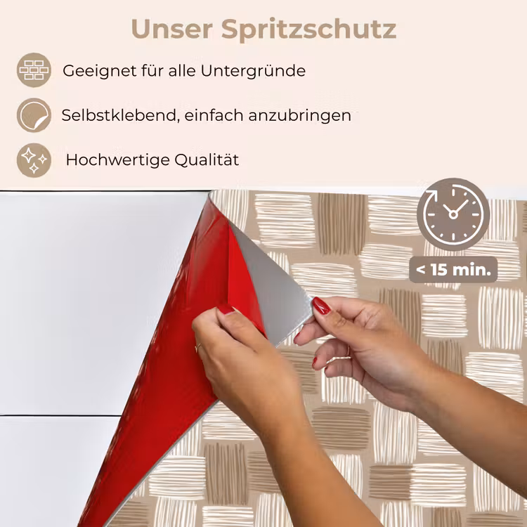 Spritzschutz Küche - Block - Muster - Braun — 4