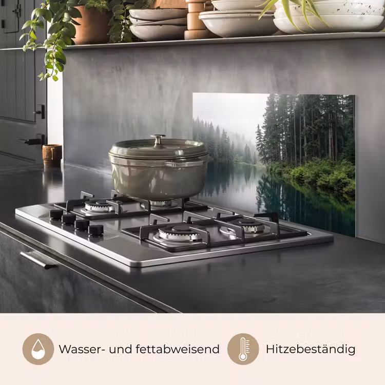 Spritzschutz Küche - Berge - See - Wald — 2