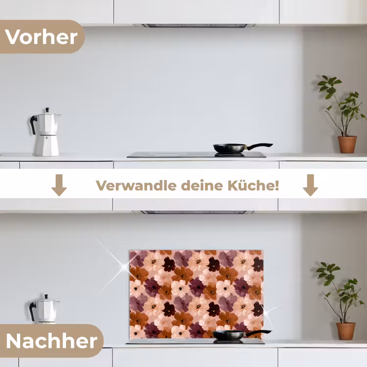 Spritzschutz Küche - Blumen - Abstrakt - Erdtöne — 7