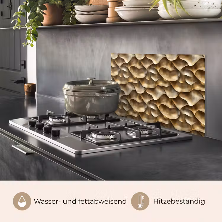 Spritzschutz Küche - Abstrakt - Antik - Gold — 2