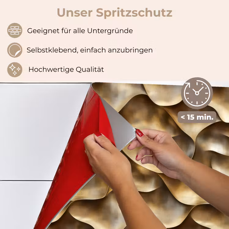 Spritzschutz Küche - Abstrakt - Antik - Gold — 4