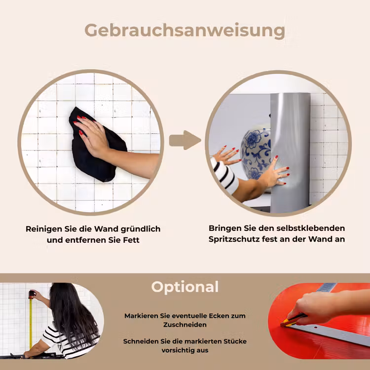 Spritzschutz Küche - Apfel - Blau - Klassisch — 6