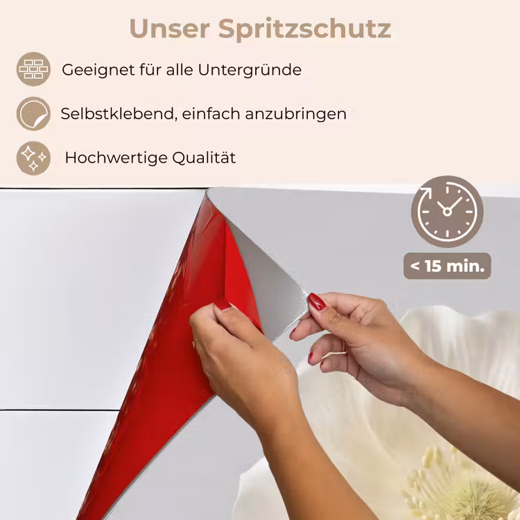 Spritzschutz Küche - Blume - Minimalistisch -Weiß — 4