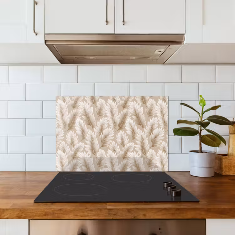 Spritzschutz Küche - Botanisch - Muster - Beige — 3
