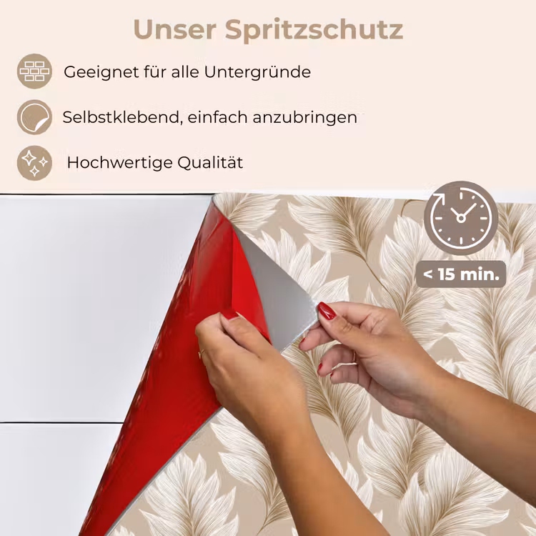 Spritzschutz Küche - Botanisch - Muster - Beige — 4