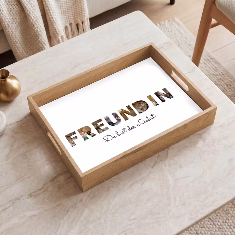 Personalisierte Tablett - Freundin - Buchstaben-Collage — 2