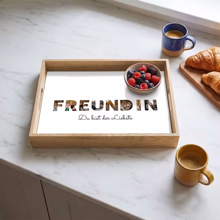 Personalisierte Tablett - Freundin - Buchstaben-Collage — 3