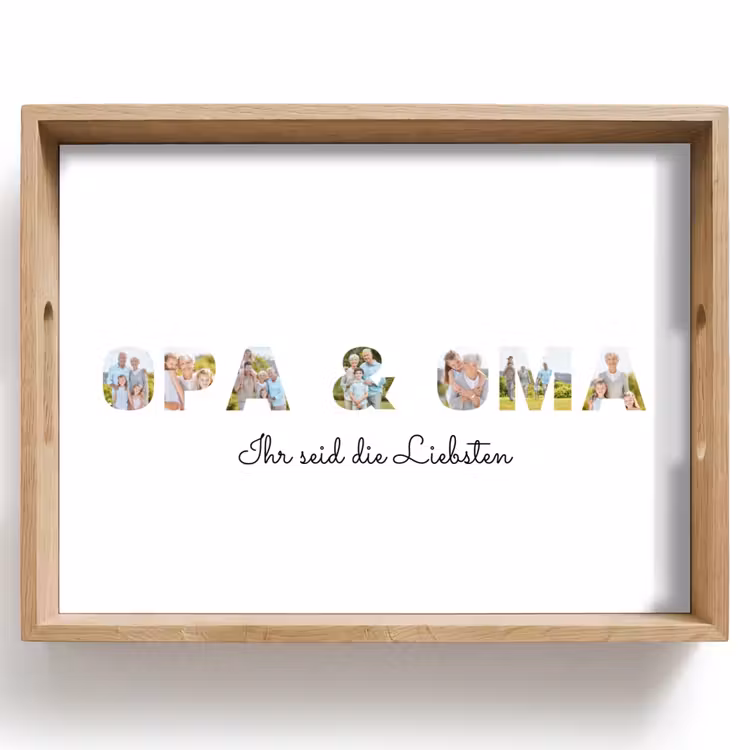 Personalisierte Tablett - Opa & Oma - Buchstaben-Collage — 1