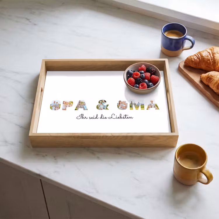 Personalisierte Tablett - Opa & Oma - Buchstaben-Collage — 3