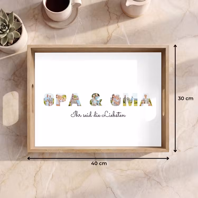 Personalisierte Tablett - Opa & Oma - Buchstaben-Collage — 7