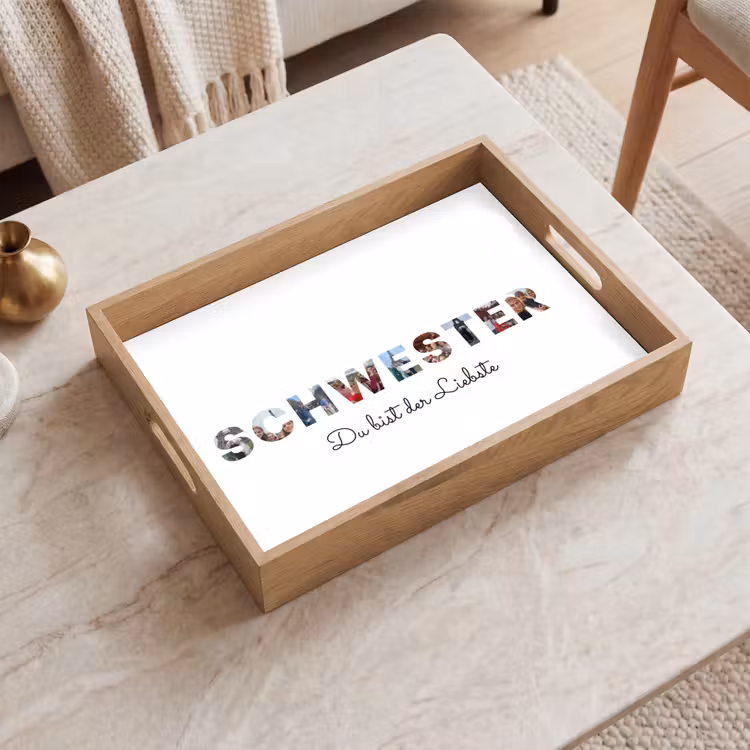 Personalisierte Tablett - Schwester - Buchstaben-Collage — 2