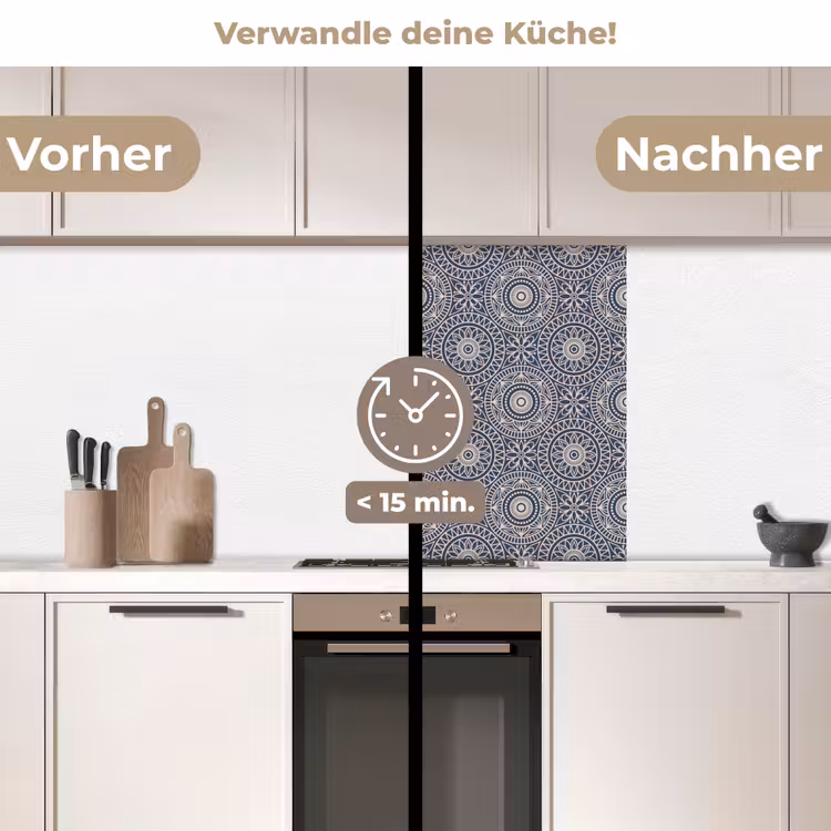 Küchen rückwand - Mandala - Blau - Muster — 2