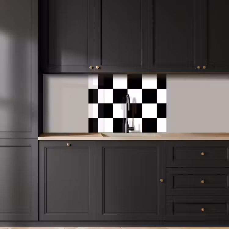 Küchen rückwand - Schachbrett - Muster - Schwarz und Weiß — 5