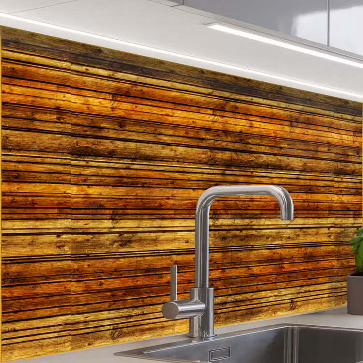 Küchen rückwand - Vintage - Holz - Regale — 1